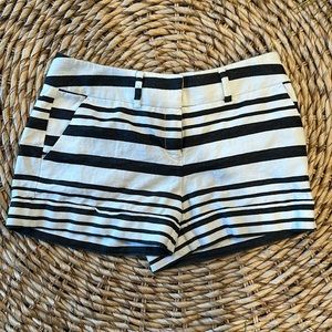 Black and white New York and Company horizontal striped shorts